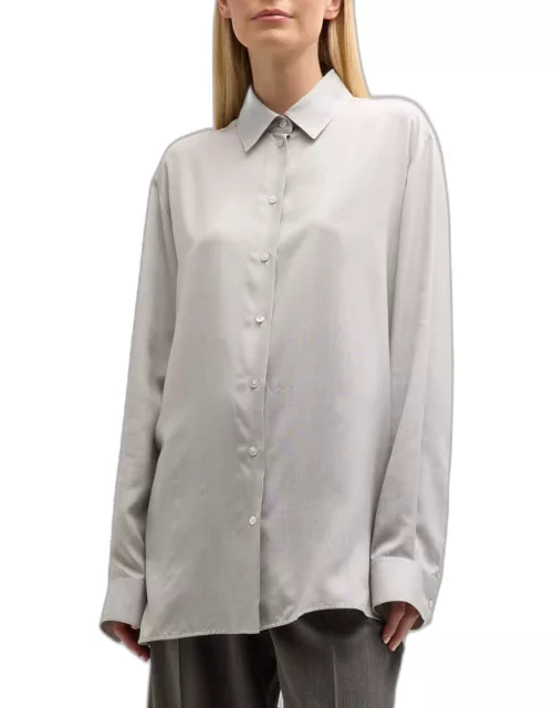 Sisilia Button-Front Silk Shirt