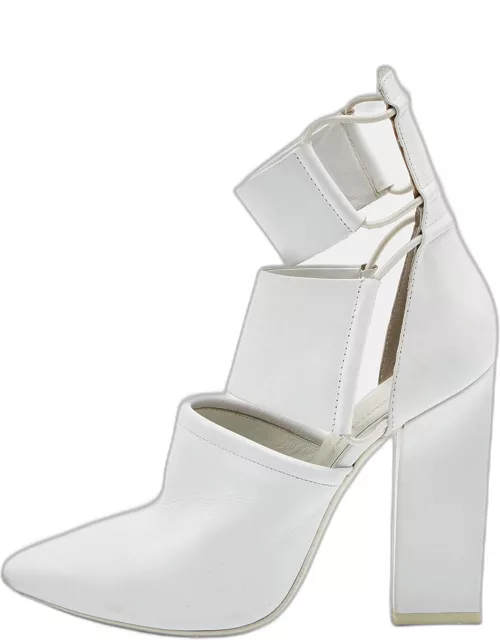 Alexander Wang White Leather Mackenzie Cut Out Bootie