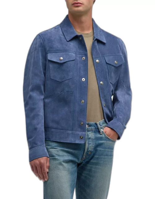 Men's Brushed Suede Western Blouson Jacket
