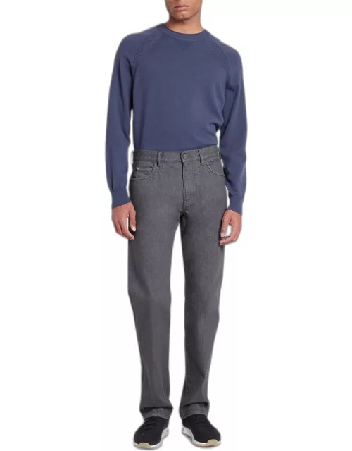 Men's 5-Pocket Grey Denim Jean