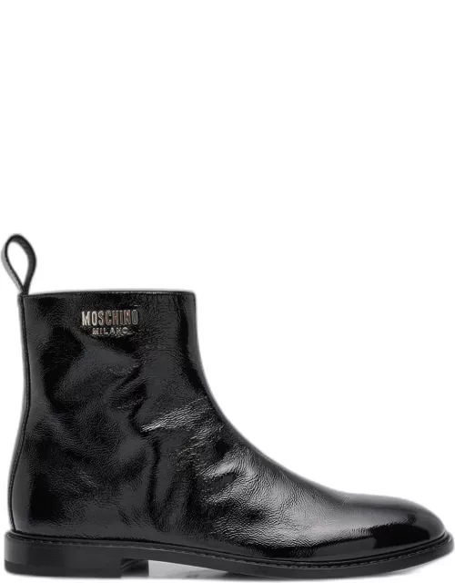 Men's Textured Logo-Plate Ankle Boot