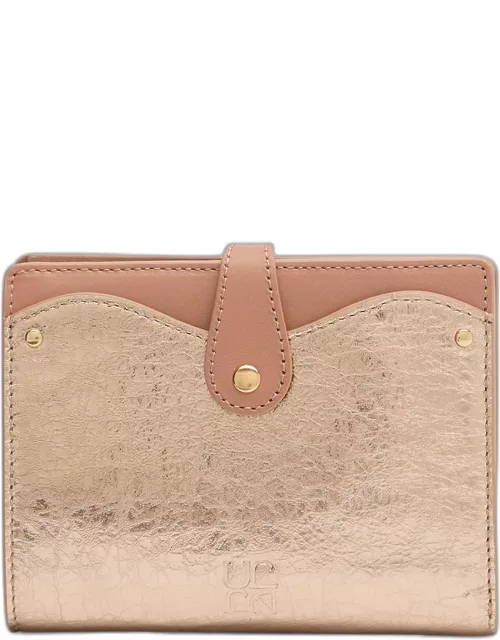 Alvie Metallic Leather Bifold Wallet
