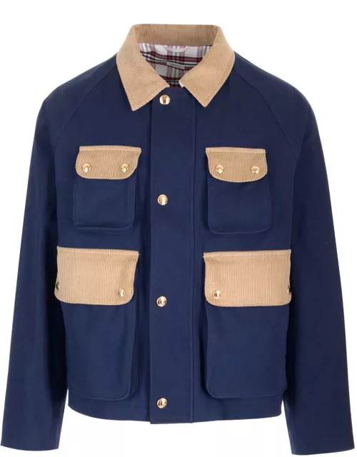 Thom Browne Multi-pocket Blue Jacket
