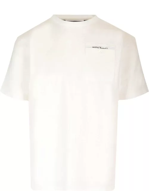 Palm Angels White T-shirt With Pocket