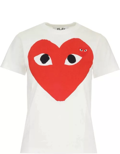 Comme des Garçons Play Heart Logo Print T-shirt
