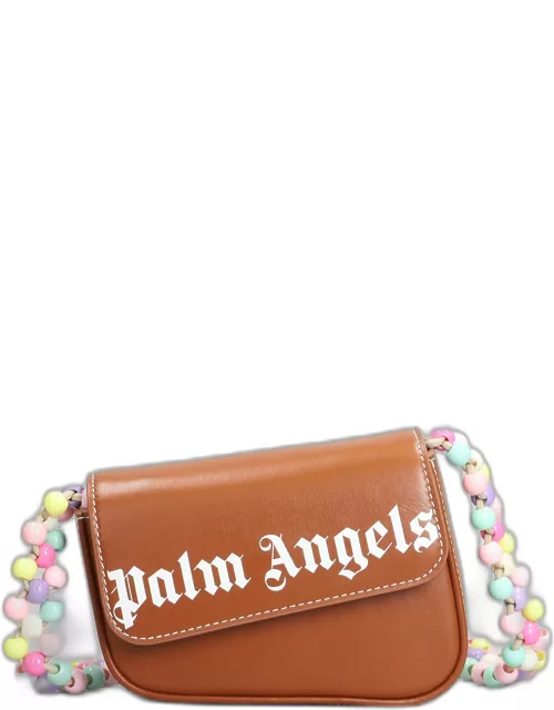 Palm Angels Shoulder Bag In Brown Leather