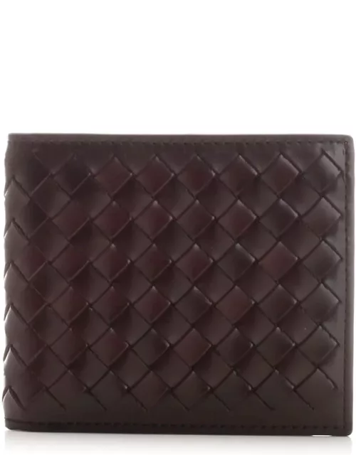 Officine Creative Brown Woven Leather Wallet
