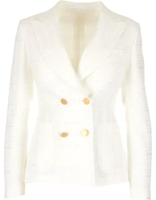 Tagliatore Ivory coral Double-breasted Jacket