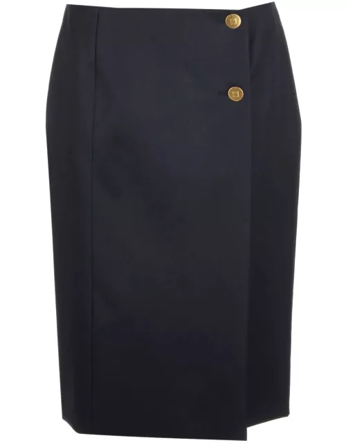 Givenchy Gabardine Wrap Skirt