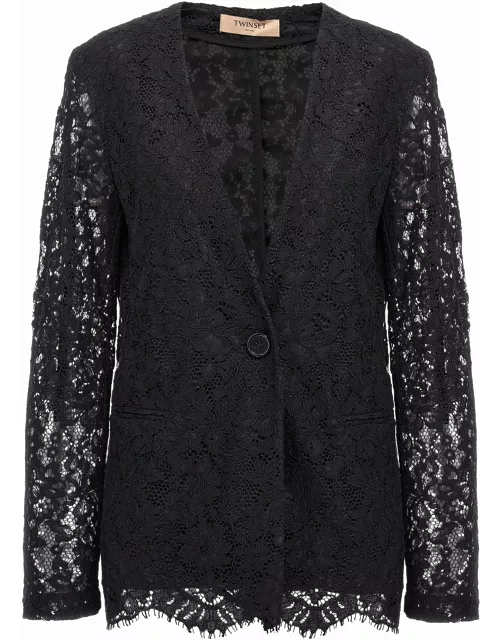 TwinSet Single-breasted Lace Blazer