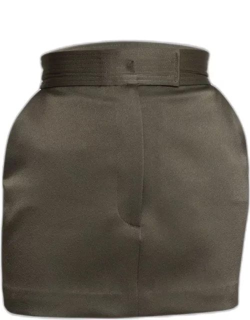 Satin Crepe Mini Skirt