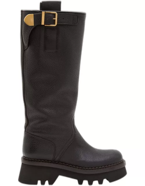Owena Tall Leather Buckle Boot