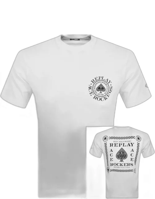 Replay Ace Rockers T Shirt White
