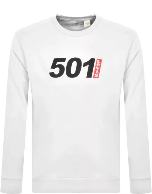 Levis Relaxed 501 Graphic Sweatshirt White