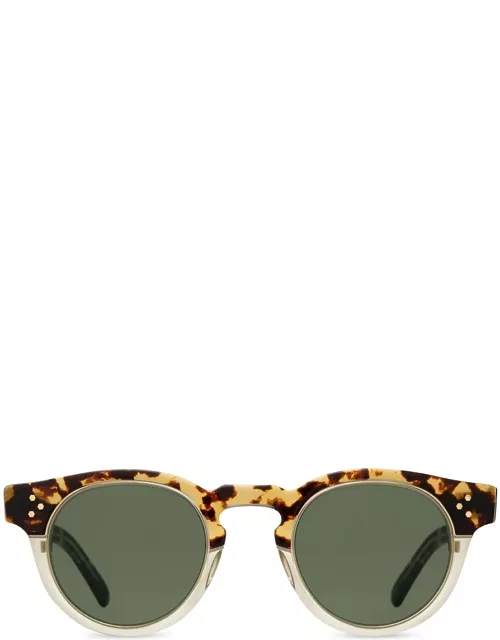 Mr. Leight Kennedy S Bohemian Tortoise-12k Matte White Gold Sunglasse