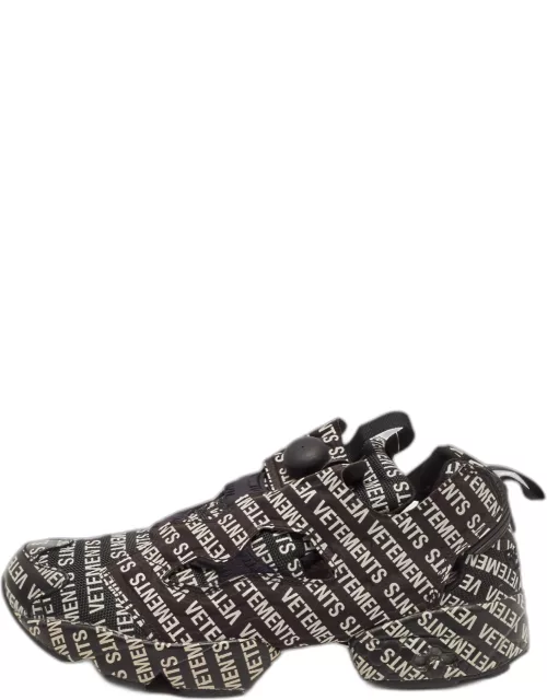 Vetements x Reebok Black/White Monogram Canvas and Leather Instapump Fury Sneaker