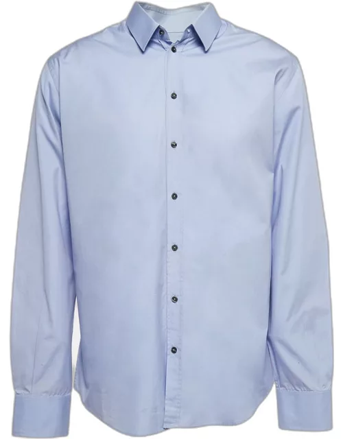 Dolce & Gabbana Blue Cotton Full Sleeve Martini Shirt