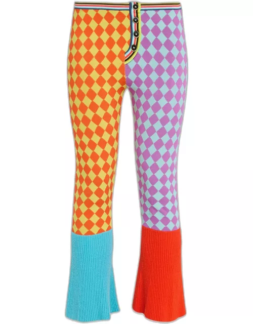 Harlequin Mixed-Print Colorblock Legging
