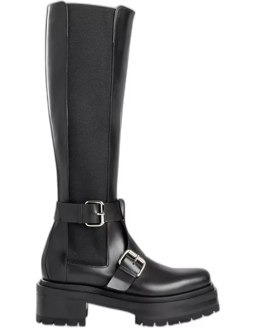 Charlize Buckle Leather Boot