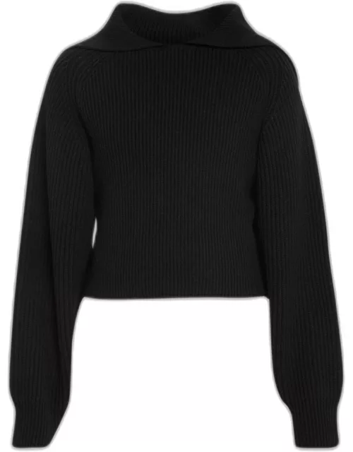 Wool-Cashmere Wide Collar Sweater