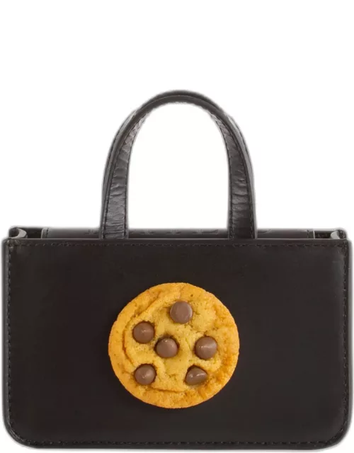 Mini Cookie Leather Top-Handle Bag