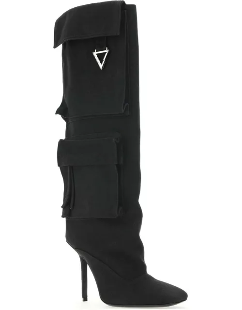 The Attico Sienna Tube High Heels Boots In Black Canva