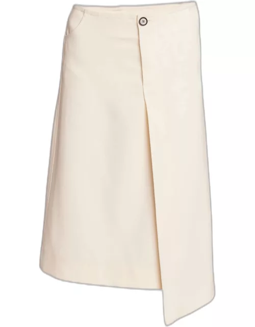 Wool Twill Asymmetric Skirt