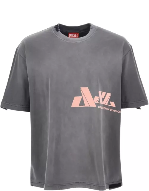 DIESEL 't-washrat' t-shirt with flocked logo