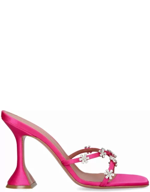 Fuchsia mules Lily with floral crystal