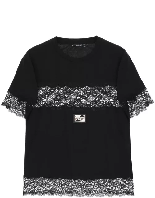 DOLCE & GABBANA t-shirt with lace insert