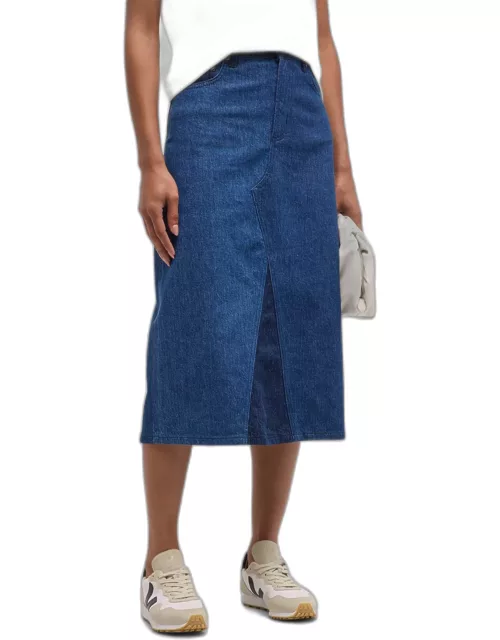 Highland Two-Tone Denim Skirt