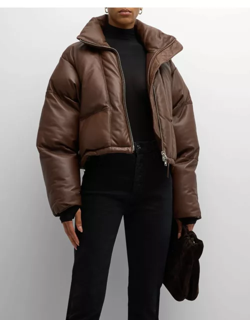 Edie Leather Puffer Jacket