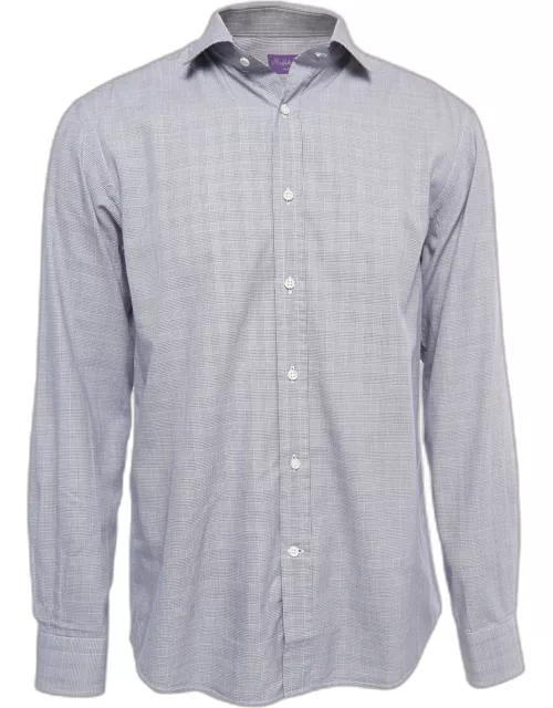 Ralph Lauren Navy Blue Checked Cotton Button Front Full Sleeve Shirt
