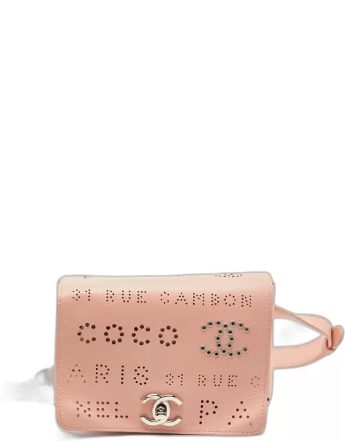 Chanel Pink Leather Eyelet Waist Bag