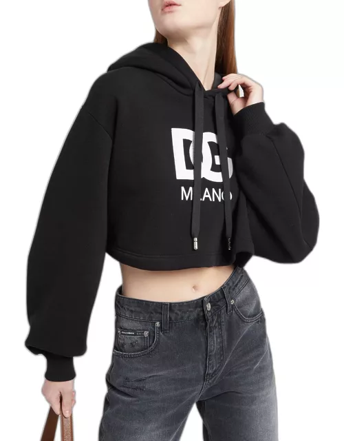Logo Patch Cropped Hoodie