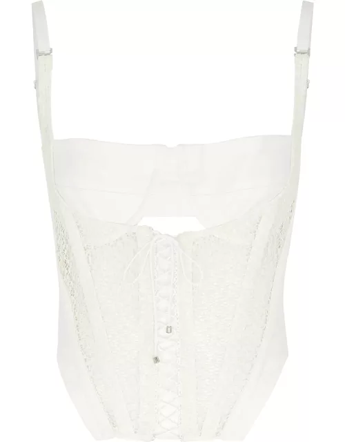 Dion Lee Lace-panelled Stretch-cotton Corset Top - Ivory