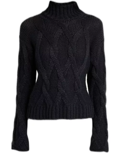 Cashmere-Blend Macro Cable-Knit Sweater
