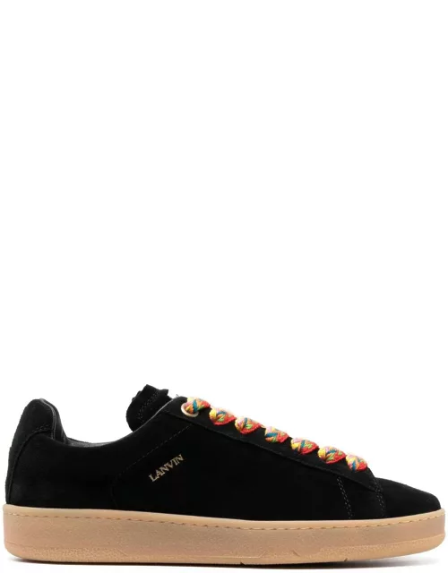 Lanvin Black Calf Suede Sneaker