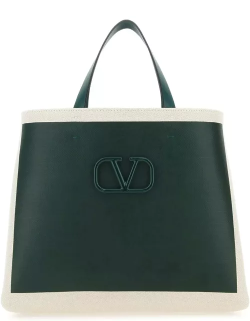 Valentino Garavani Two-tone Canvas Vlogo Shopping Bag