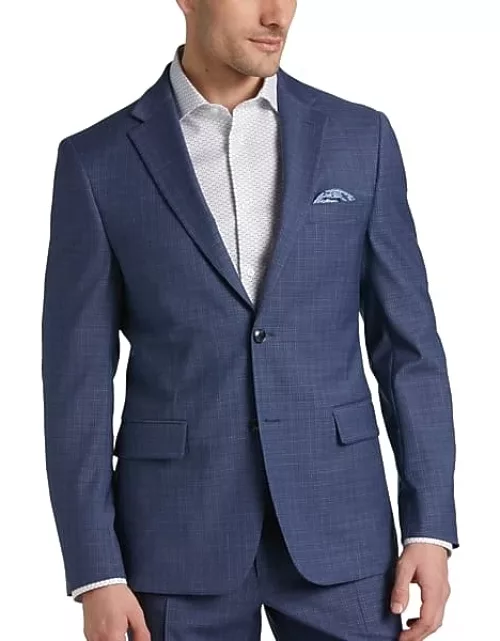 Tommy Hilfiger Big & Tall Modern Fit Men's Suit Separates Jacket Blue Plaid