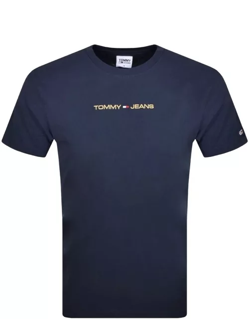 Tommy Jeans Classic Gold Linear T Shirt Navy