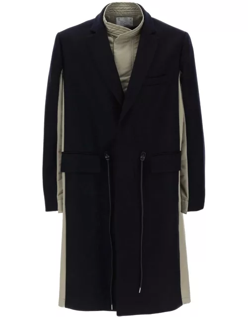 SACAI 'Melton' dual-material coat