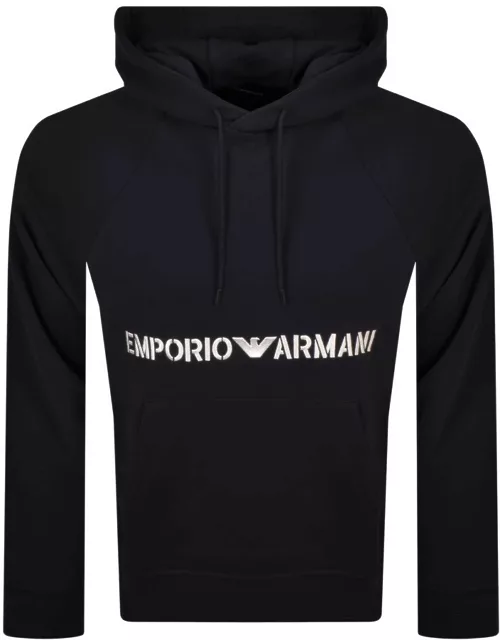 Emporio Armani Logo Hoodie Navy