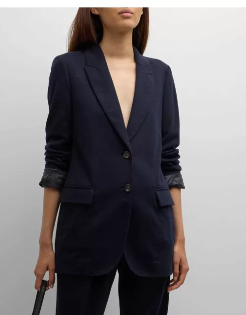 Luxury Cashmere Jersey Double-Button Jacket