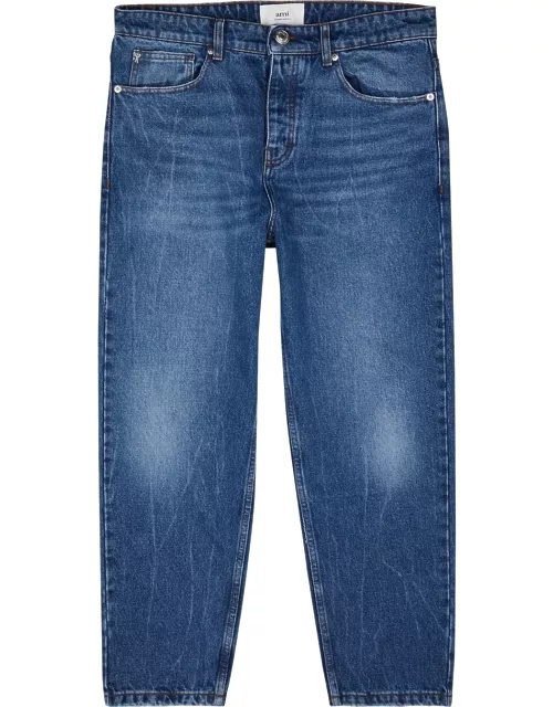 Ami Paris Tapered Cropped Jeans - Blue
