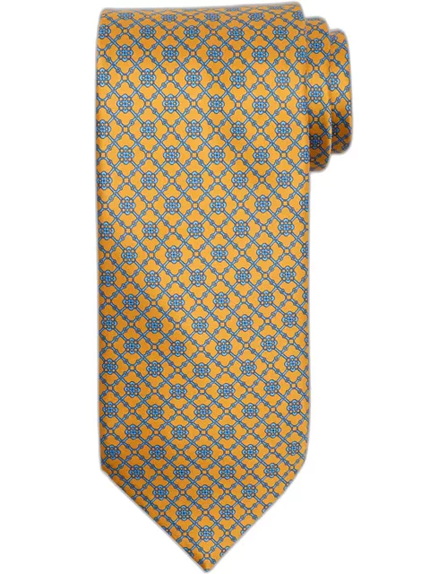 Men's Medallion-Print Silk Tie
