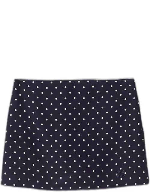 Polka-Dot Silk Mini Skirt