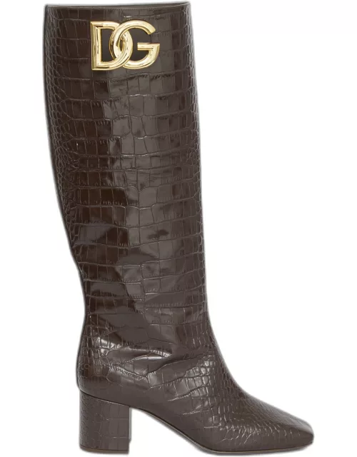 Dolce & Gabbana Dg Logo Leather Boot