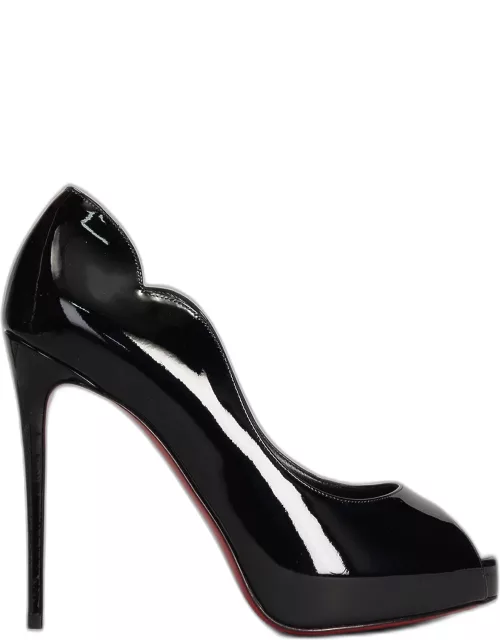 Christian Louboutin Hot Chick Alta Sandals In Black Patent Leather