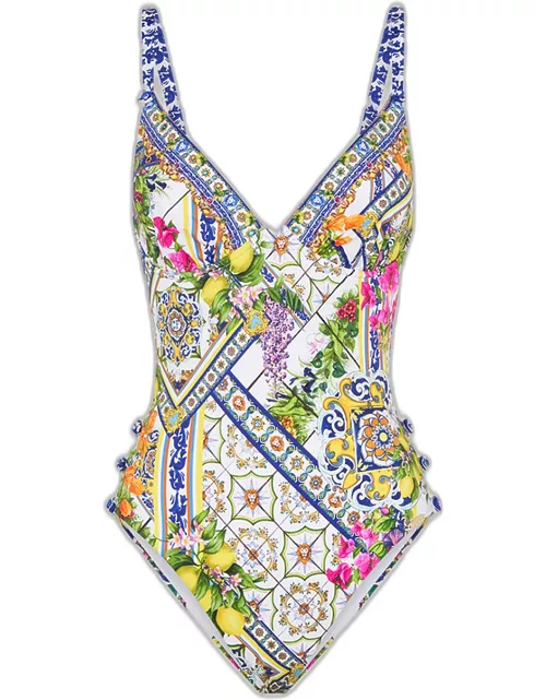 Amalfi Amore Underwire Button One-Piece Swimsuit